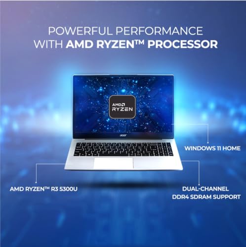 Acer Aspire 3 Laptop A325-42 | 15.6" (39.6 cm) FHD IPS Display | AMD Ryzen 3 5300U | 8GB DDR4 RAM | 256GB NVMe SSD | Windows 11 Home | AMD Radeon Graphics | Wi-Fi 6 | Steel Gray | 1.78 Kg