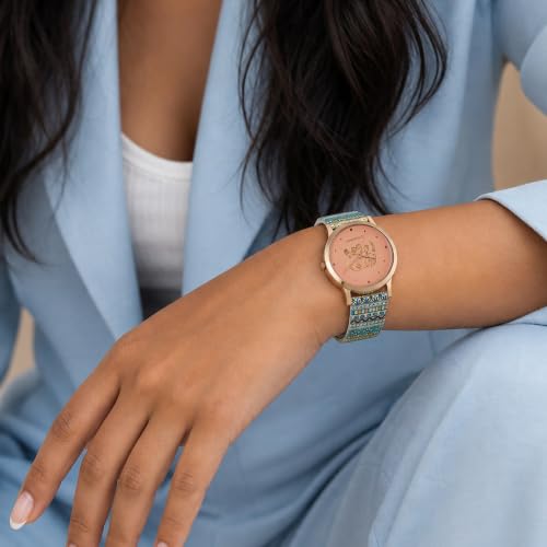 TEAL BY CHUMBAK Maroon Analog Watch for Women | Carnival Elephant Collection | Printed Vegan Leather Strap | Stylish Gift for Girls & Ladies | Casual & Work