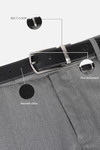 Men Black Textured Formal Belt