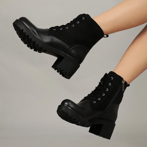 YOHO Slays Model 006 Boots for women | Crafted from premium synthetic and suede PU | luxurious look | Stylish Casual Shoes|Comfortable Fit | Classic Black - UK 7