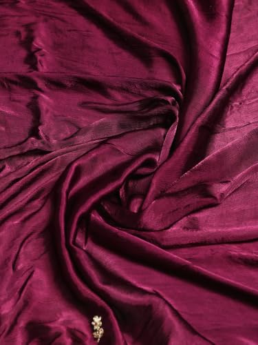 Meena Bazaar Women's Chinon Saree | Premium Traditional Saree | Wedding Guest, Festive & Celebration Saree