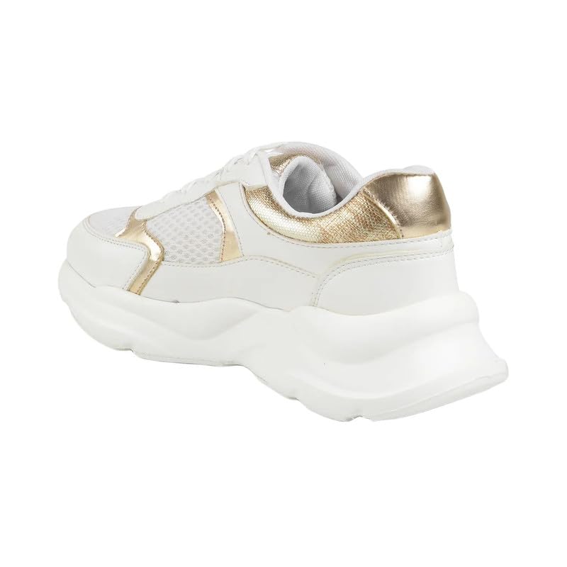 tresmode White Gold Women's Sneakers in Size 5 UK / 38 EU
