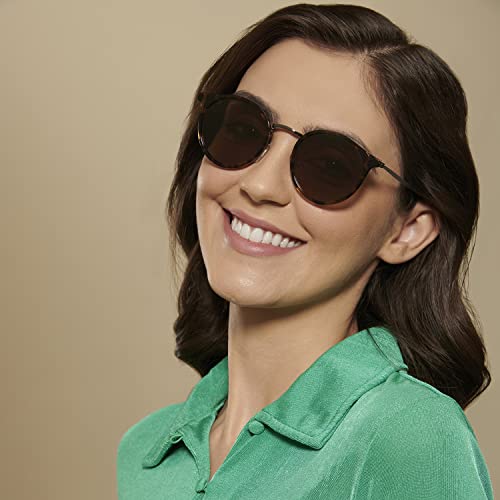 VINCENT CHASE EYEWEAR By Lenskart | Full Rim Round Sunglasses| Polarized And 100% Uv Protected | Men & Women | Medium | Vc S11164 Brown Frame, Brown Lens - Pack Of 1
