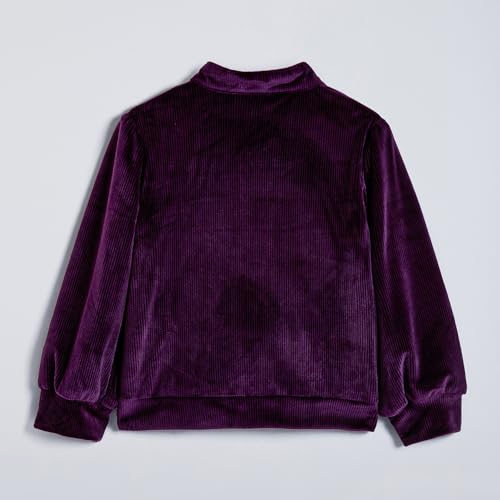 Hopscotch Girls Full Sleeves Purple 2-Pc Textured Pants Set For Age (6-7 Years)