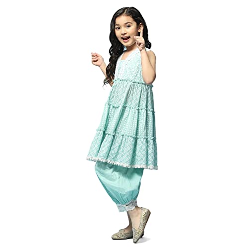 Biba Cotton, Suit Set Girl Printed Relaxed Kid(Kw5168_Mint Green_3)