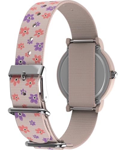 Timex Unisex Peanuts Floral 34mm Watch - Pink Strap White Dial Pink Case, Pink
