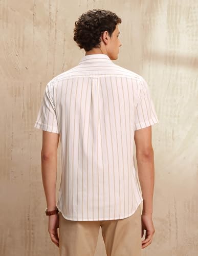 U.S.Polo ASSN. Men's Striped Tailored Fit Shirt (USSHT3133H_Beige