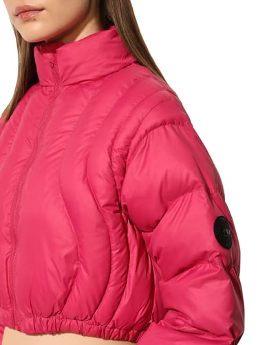ONLY Women's Solid Regular Fit Pink Jacket