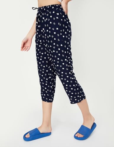 Max Women Heart Printed Capris (SP24CWC02NAVY)_XS