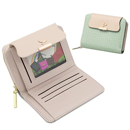PALAY Small Wallet for Women PU Leather Bifold Zipper Card Coin Purse