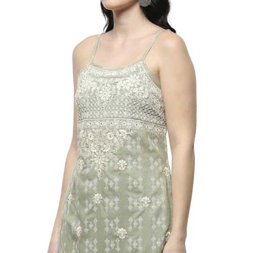 Biba Women's Cotton Kurta Set (SKDNKSI10445SS25GRN_Green