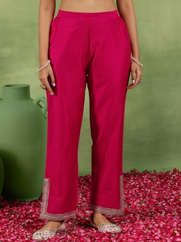 Gerua by libas Women's Silk Blend Kurta Set (GS879H_Coral