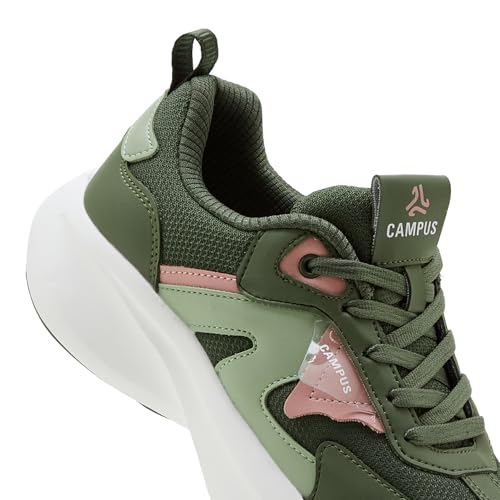 Campus Women's FILT Olive/Pista GRN Sneakers - 5UK/India 1 Pair