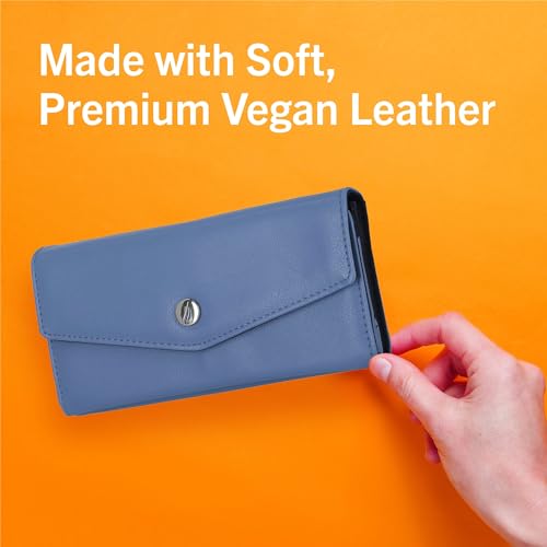 Nautica Polyurethane Money Manager RFID Womens Wallet Clutch Organizer,Blue