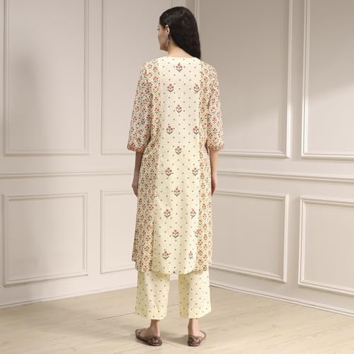Biba Women's Cotton Kurta Set (ASRTCSL30447AW25BEG_Beige