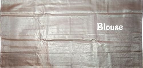 VFCollections Women's Kanchipuram Silk Pure Pattu Sarees - Large Rich 3D Nature them Border with Blouse (VFC678-2)