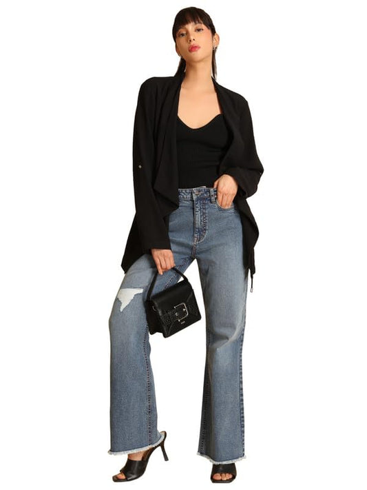 Kazo Waterfall Blazer Black