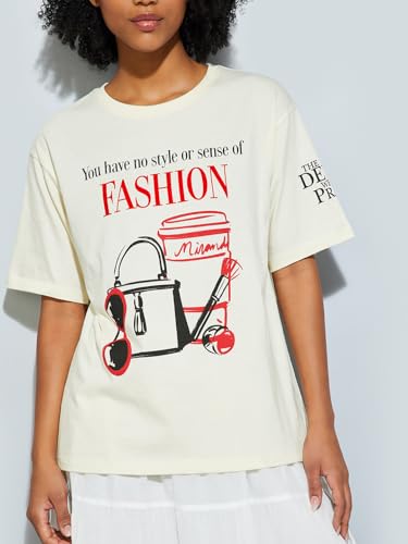 Max URB_N Women Devil Wears Prada Oversized T-Shirt (Beige_M)