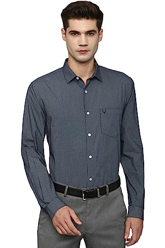 Allen Solly Men's Cotton Regular Fit Shirt (Assfqspfm52562_Navy 42)