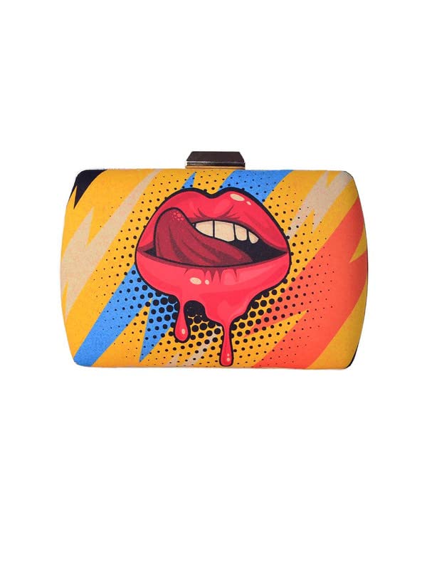 Artklim Bright Quirky Printed Clutch