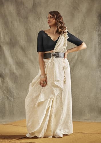 S SALWAR STUDIO Black Scallop Neck Blouse_RI-0066-BLCK-38