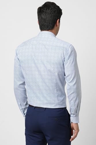 Van Heusen Men's Cotton Solid Slim Fit Casual Shirt_Blue_38