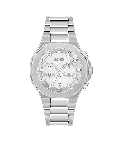 BOSS Allure Men's Quartz Chronograph Stainless Steel Watch - Water Resistant, Silver, Watch