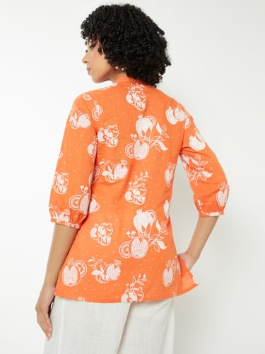 Max Women's Cotton Blend Regular Kurta (PESKFE25ST_Rust