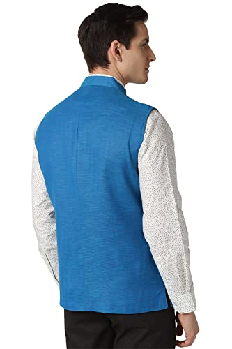 Peter England Men's Car Coat (PINJOTLF947454_Medium Blue_S)