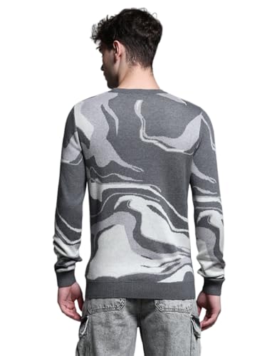 Jack & Jones Men Regular Fit Grey Sweater