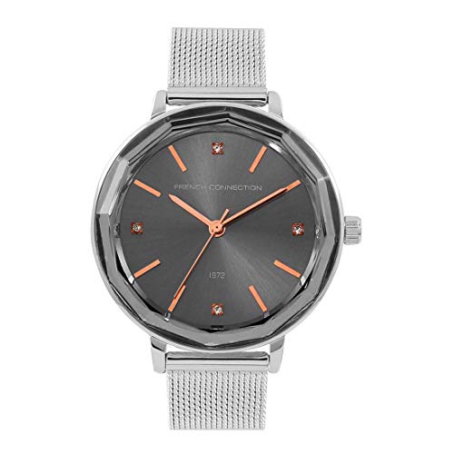 French Connection Analog Gunmetal Dial Women's Watch-FC1318SM-A (Silver)