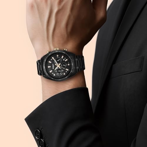 Titan Octane Quartz Chronograph Black Dial Black Stainless Steel Strap Watch for Men - NT90077KM04