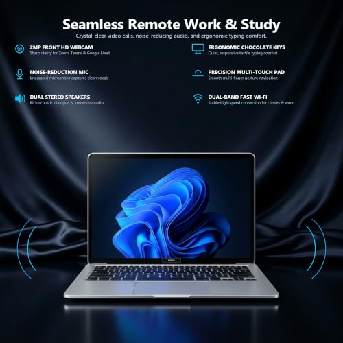 Bellaluz B410 Laptop | 14.1" HD Display | 8GB DDR4 RAM | 256GB Storage| Intel N4100 Quad-Core Processor with UHD 4K Graphics | Windows 11 Pro | 1 + 3 Yr Warranty | Thin & Light Laptop for Office Use