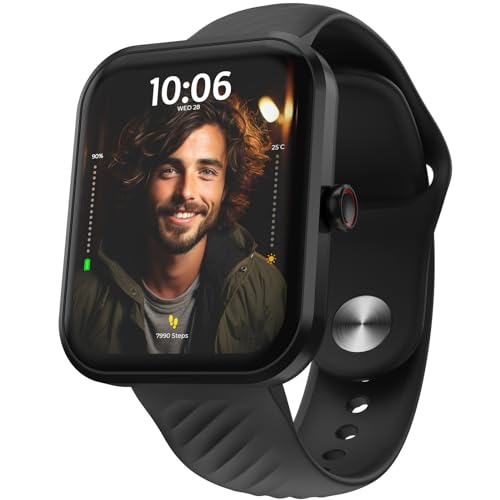 beatXP Marv Aura 1.83” HD Display Bluetooth Calling Smart Watch, Metal Body, 240 * 284 px, 500 Nits, 60 Hz Refresh Rate, 100+ Sports Modes, 24x7 Health Tracking, IP67 (Black)