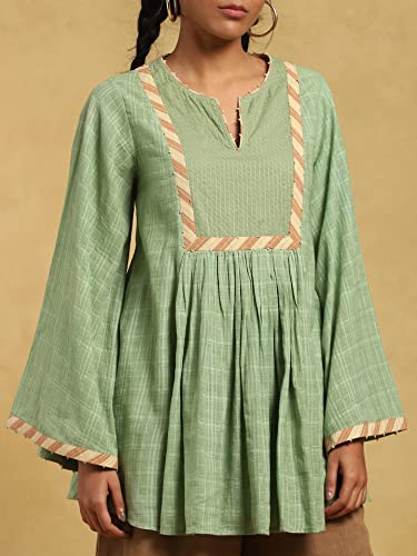 Ritu Kumar Green Solid A-Line Kurti