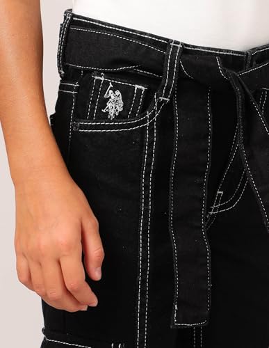 U.S. POLO ASSN. Baby Girl's Relaxed Jeans (8909113321403 Black