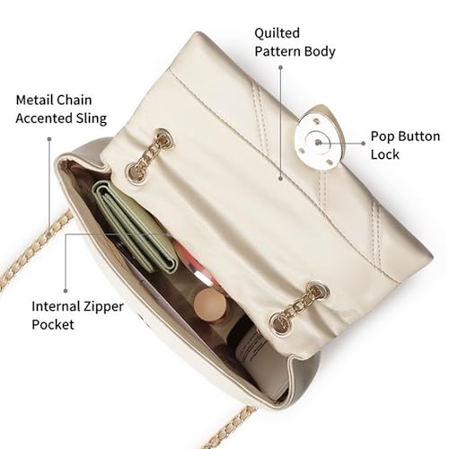 Fastrack Casual Sling Bag with Magnetic Closure for Girls, Medium Size with Internal Zipper, Made with High-Quality Faux Leather, Versatile and Durable Design