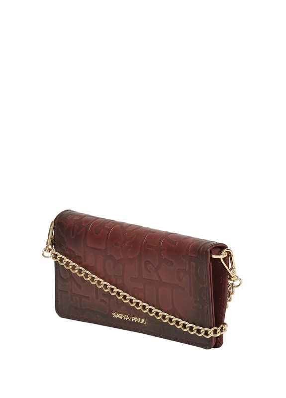 Satya Paul Wine Plum Leather Wallet for Women