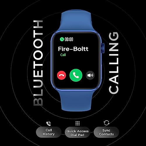 Fire-Boltt Visionary 1.78" AMOLED Bluetooth Calling Smartwatch with 368 * 448 Pixel Resolution, Rotating Crown & 60Hz Refresh Rate 100+ Sports Mode, TWS Connection, Voice Assistance (Blue)