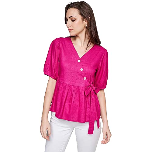 AND Women's Regular Fit Tunic Shirt (FW22AJ186TLV_Pink XL)