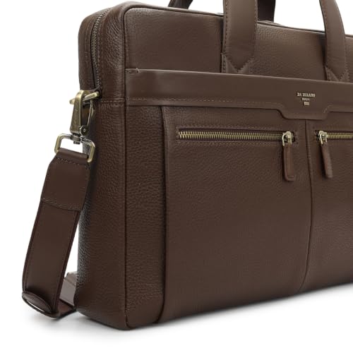 Da Milano Leather Laptop Bag for Men & Women | Laptop Messenger Bag | Ideal for Office Purpose | Fits Upto 15" Laptop - Mocha Brown