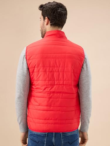 Status Quo Men's Quilted Sleeveless Puffer Jacket with Side Patch Logo and Zipper Closure | 95% Polyester 5% Spandex | ORANGE | XXL Size
