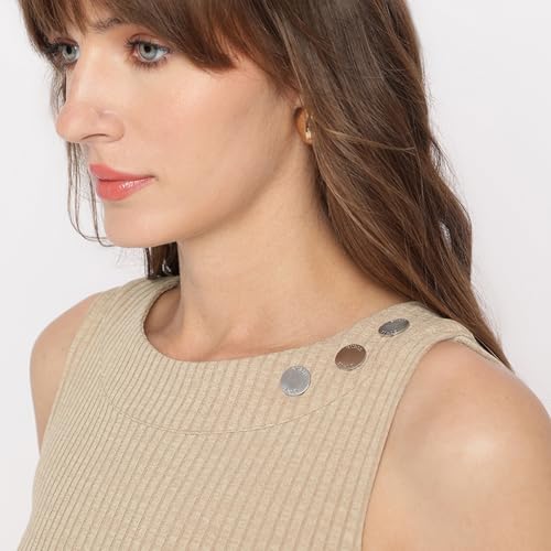 GUESS Sand Melange Textured Scoop Neck Sleeveless Ernestine Bodycon Dress