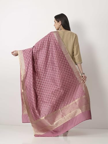 BIBA Women Onion Pink Art Silk Dupatta_FREE SIZE