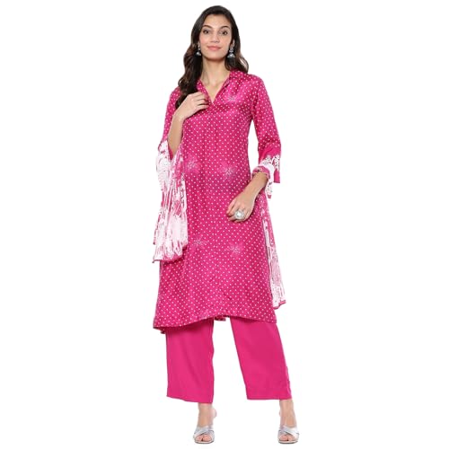 BIBA Women's Modal Kurta Sets (SKDBNDJ9608AW24PNK_Pink