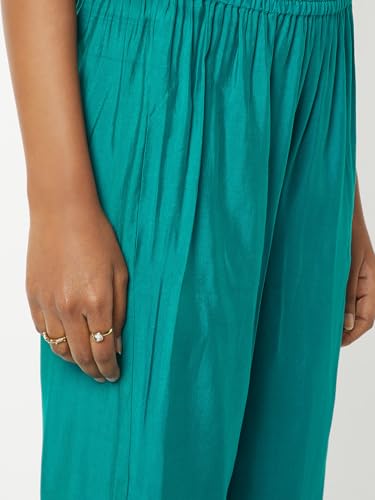 Max Women's Polyester Blend Kurta Set (CONU57001B_Blue