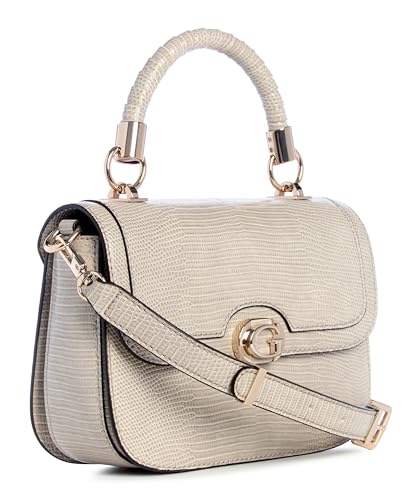 Guess Women's Taupe Textured Top Handle Flap| Ladies Purse Handbags | Gift For Ladies