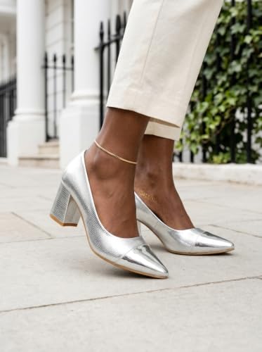 Carlton London Women Fashion Shoes,Silver,UK-6