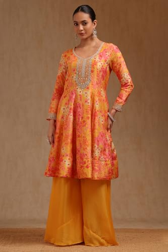 Soch Women's Dola Silk Salwar Suit Set (SMUA5CD2310_Mustard