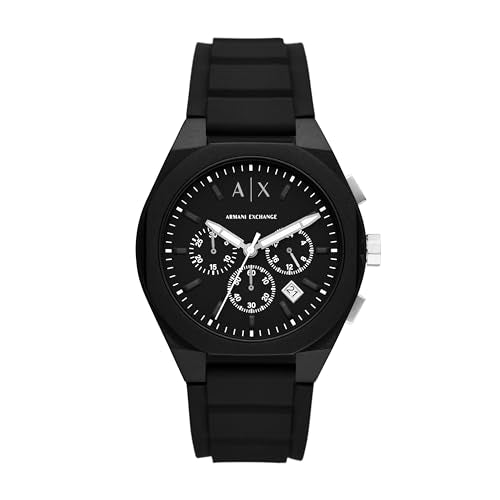Armani Exchange Silicone Analog Black Dial Men Watch-Ax4161, Black Band